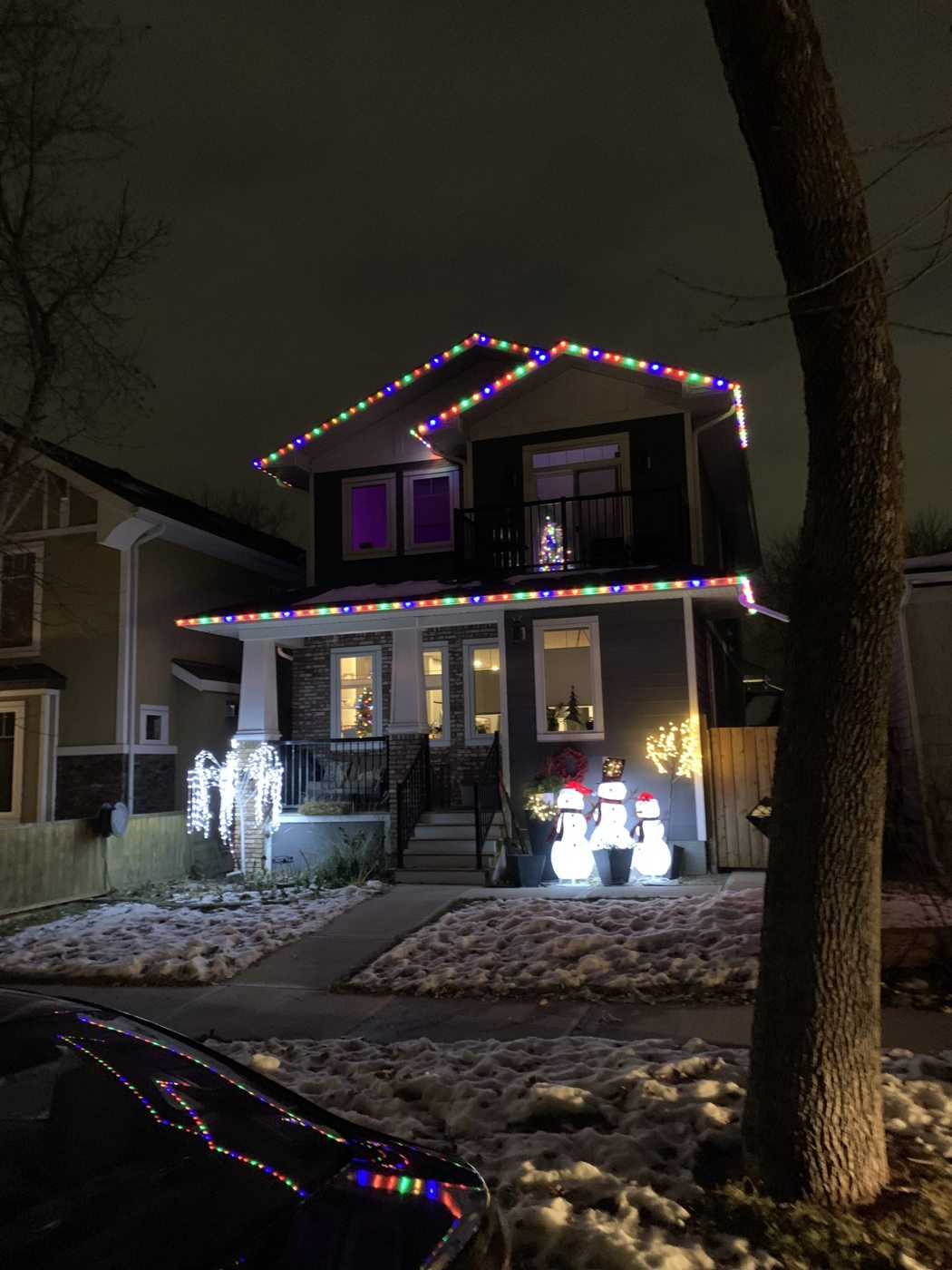 Home with colourful lighting